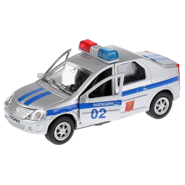 Mashina Tehnopark Metall Inerc Renault Logan Policiya 1 43 Svet Zvuk V Kor V Kor 2 24sht