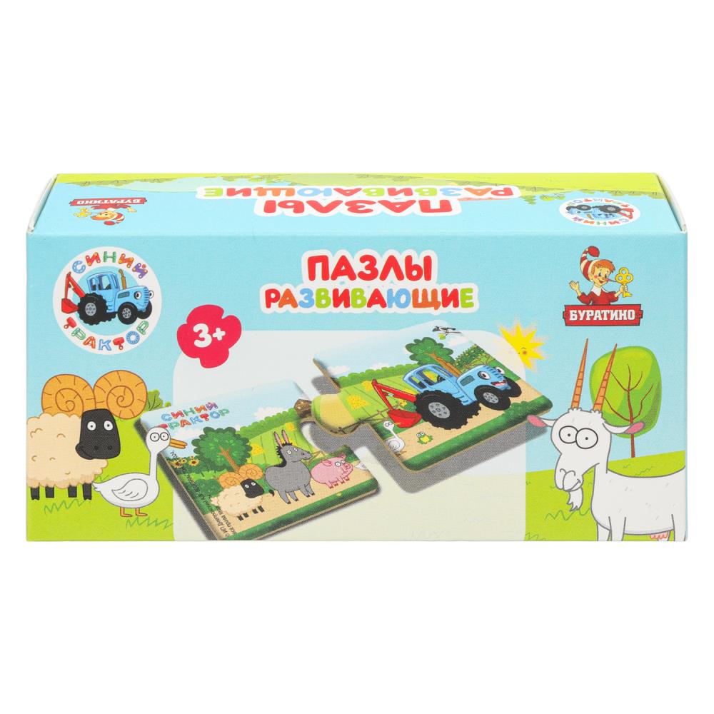 Деревянный паззл СИНИЙ ТРАКТОР, Буратино STR67